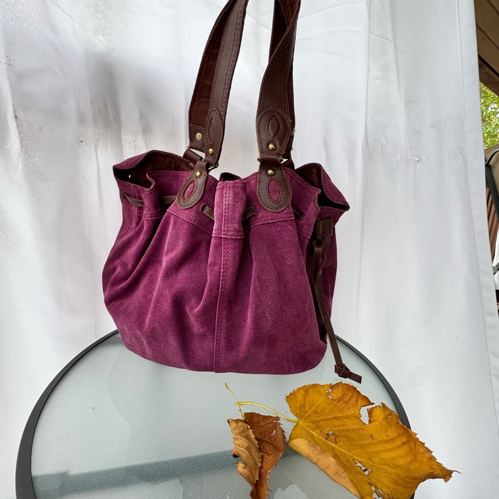 Lucky Brand Purple Suede Shoulder Bag